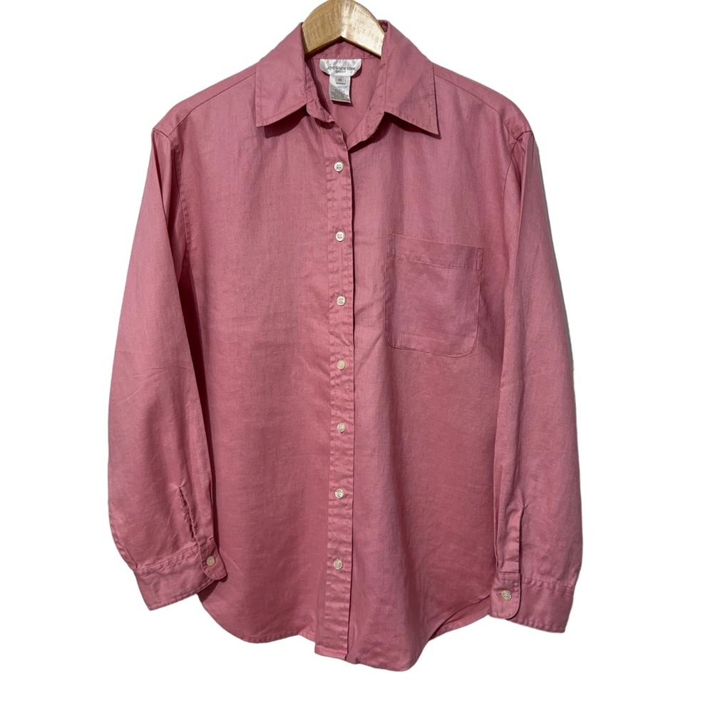 Jones New York Sport Linen Button Down Shirt Womens M Fall Casual